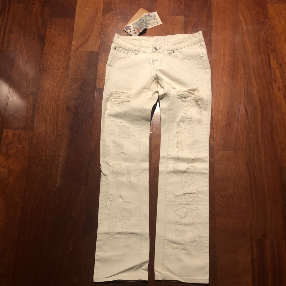 🆕 BT by jeans white ripped jean 14-16 size